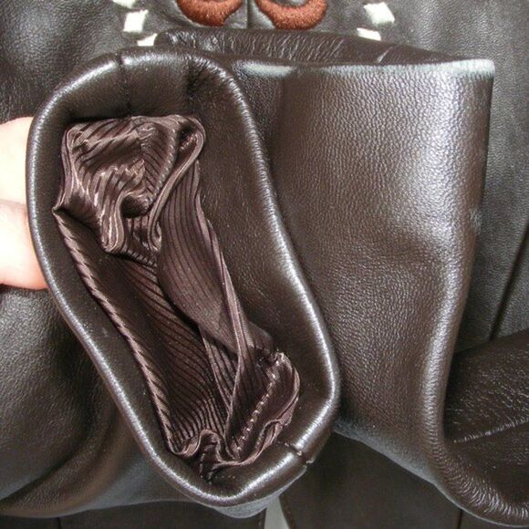 ORIGINALES D'ROAN Leather Jacket, S, Embroidered, Brown, Zipper, Pockets - Picture 8 of 9